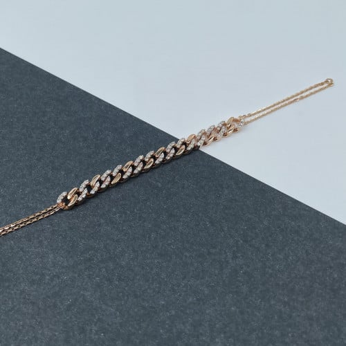 سوارة ألماس ذهب روز