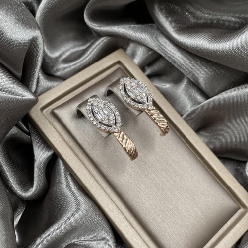 حلق ألماس ذهب روز