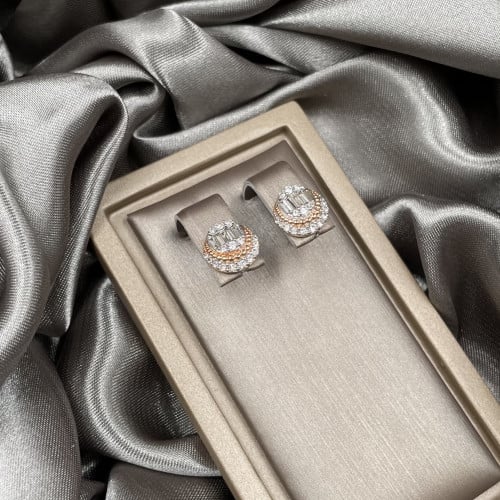 حلق ألماس ذهب روز