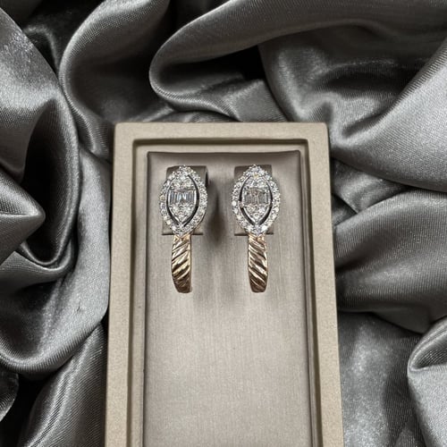 حلق ألماس ذهب روز