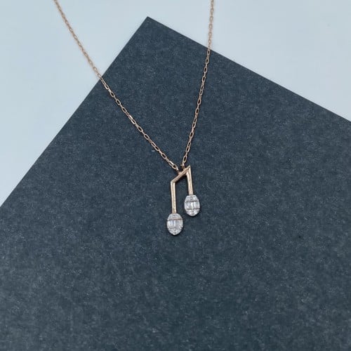 عقد ذهب روز عيار 18