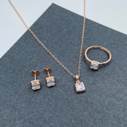 نص طقم ذهب روز عيار 18