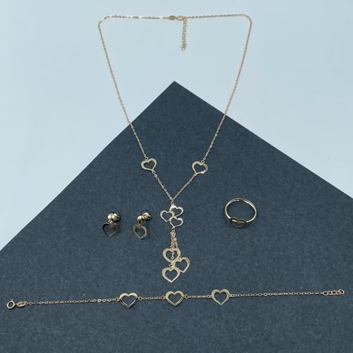 طقم ذهب أصفر عيار 18