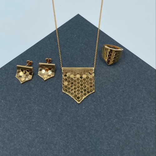 نص طقم ذهب أصفر عيار 21