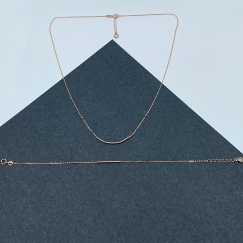 عقد + سوارة ذهب أصفر عيار 21