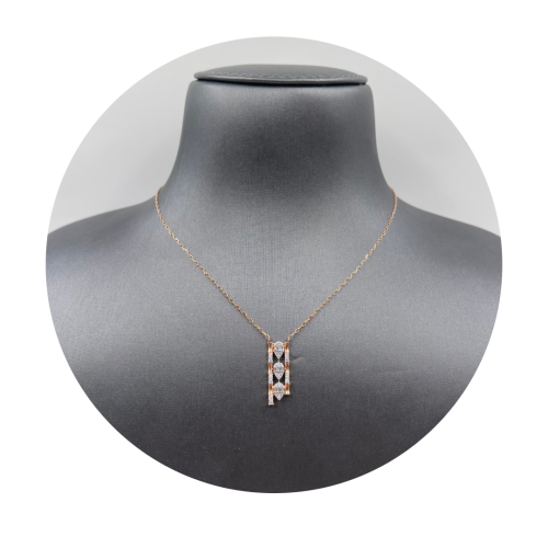 عقد ذهب روز عيار 18