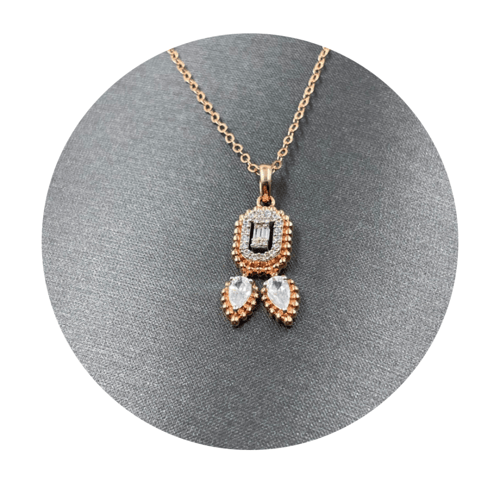 عقد ذهب روز عيار 18