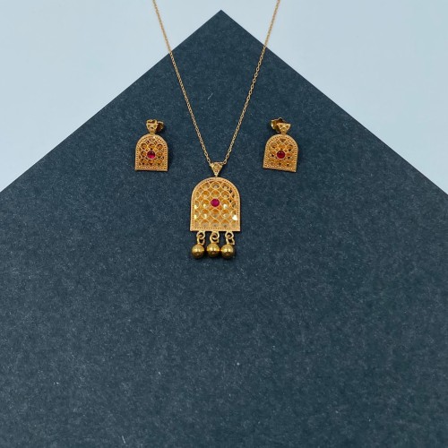 ربع طقم ذهب أصفر عيار 21