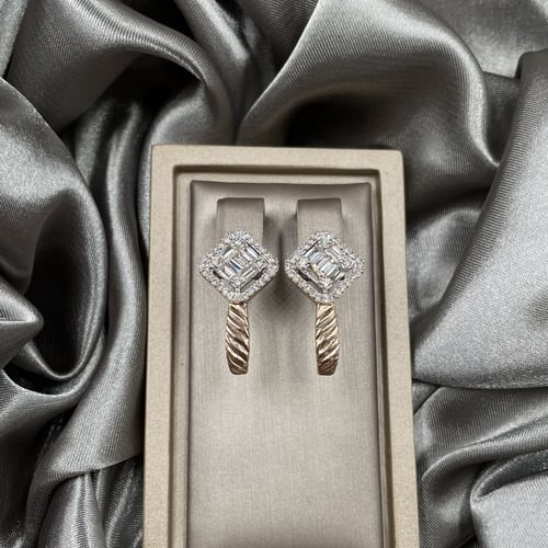 حلق ألماس ذهب روز