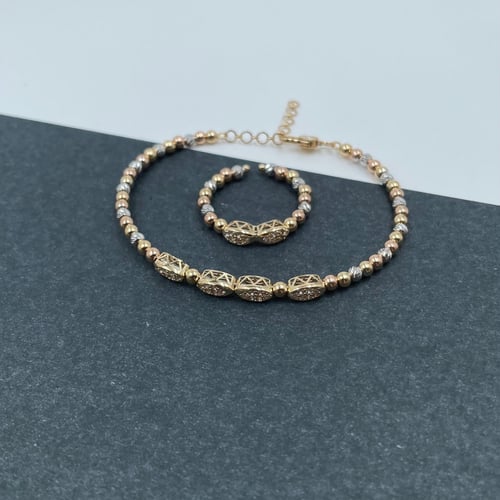 سوارة + خاتم ذهب مكس عيار 18