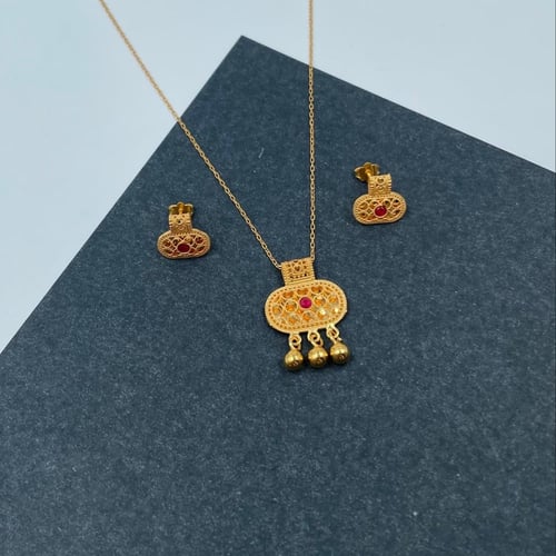 ربع طقم ذهب أصفر عيار 21