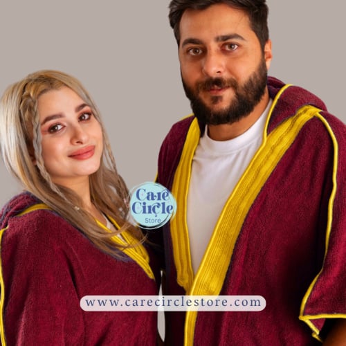 بشت الشيوخ | أحمر مخملي | منشفة | كبار