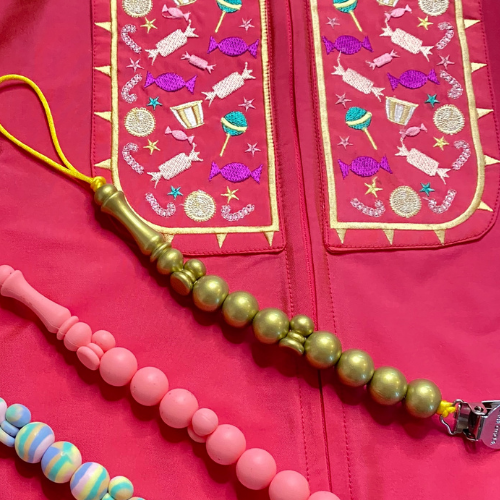 سبحة ذهب حامل للمصاصة |ذهبي سيليكون | أولاد و بنات