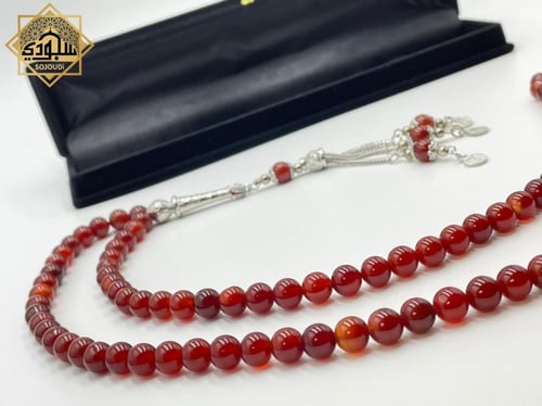 سبحة العقيق الطبيعي العودي (99 خرزة)