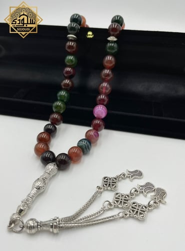 سبحة الألوان (33 أحجار العقيق ملون)