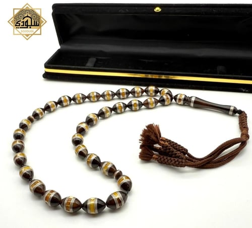 سبحة كوك ملكية كهرماني بالفضة الخالصة عيار 925