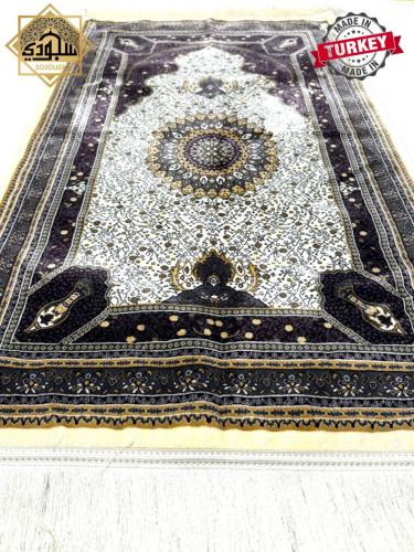 سجادة صلاة اسلامية مخملية (ملكية 8 ملم) ابيض موف