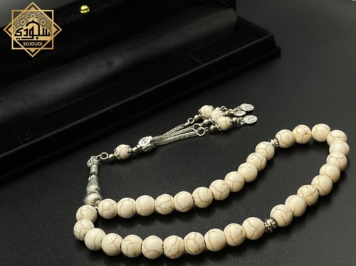 سبحة فيروز أبيض (33 خرزة دائري)