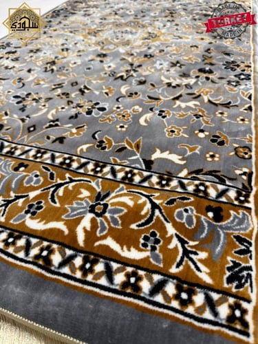 سجادة الروضة الشريفة حريرية ( رمادي غامق )