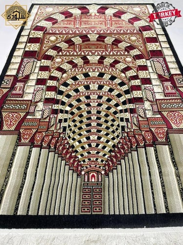 سجادة صلاة حريرية المدينة - تركية فاخرة | أحمر