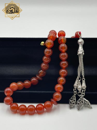 سبحة العقيق (حجر عقيق بني)