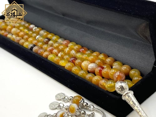 سبحة الألوان (99 أحجار العقيق عتيق )