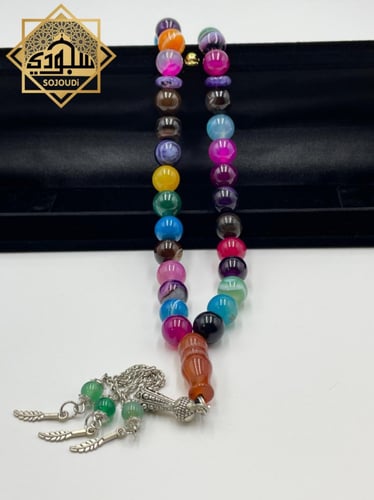 سبحة عقيق ملون (33 حجر)