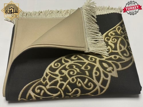 سجادة جوبلين ملكي بحشوة خفيفة (أسود)