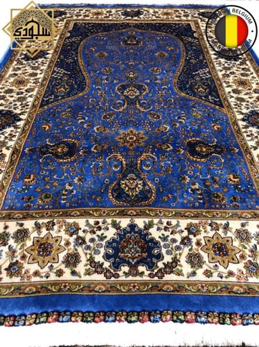 سجادة حرير بلجيكية منتهى الفخامة كبيرة - نيلي