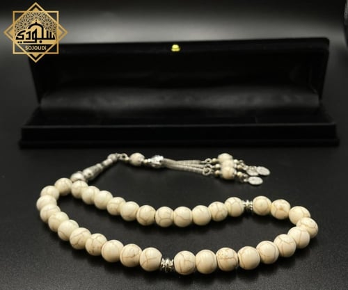 سبحة فيروز أبيض (33 خرزة دائري)