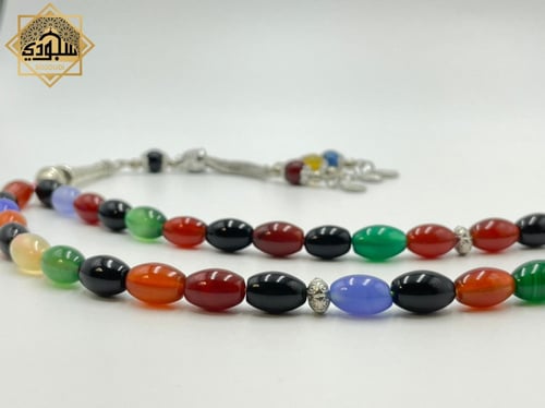 سبحة عقيق ملونه (33 حجر)