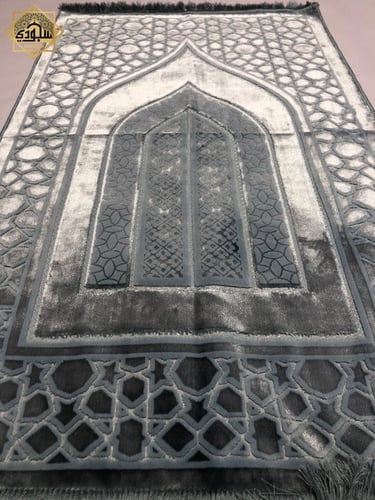 سجادة كالحرير فاخرة كبيرة- رمادي