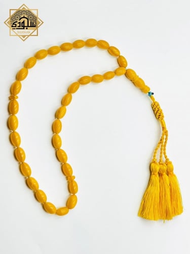 سبحة كهرمان طبيعي 100% (33 خرزة)