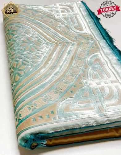 سجادة الروضة الشريفة حريرية ( تركوازي )