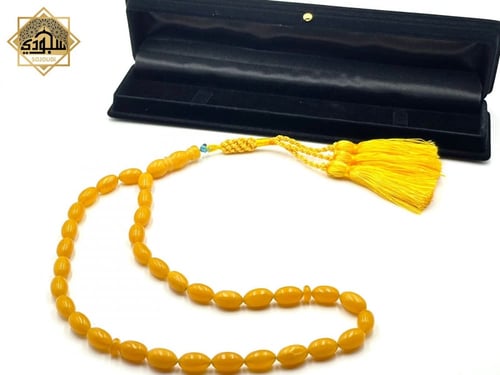 سبحة كهرمان طبيعي 100% (33 خرزة)