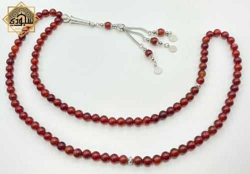 سبحة العقيق الطبيعي العودي (99 خرزة)