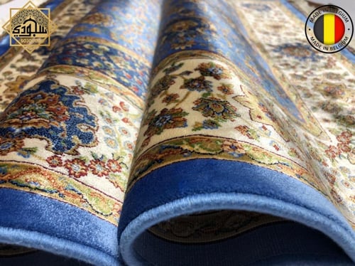 سجادة حرير بلجيكية منتهى الفخامة كبيرة - نيلي