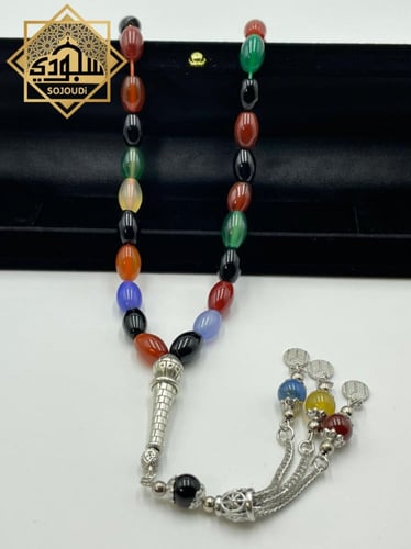 سبحة عقيق ملونه (33 حجر)
