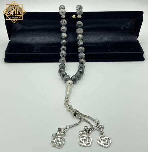 سبحة الصدف الطبيعي فاخر (33 خرزة) 8 ملم صغيره