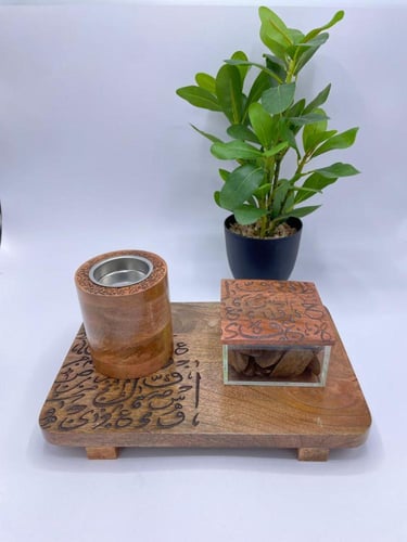 أطقم مباخر وعلب خشبية