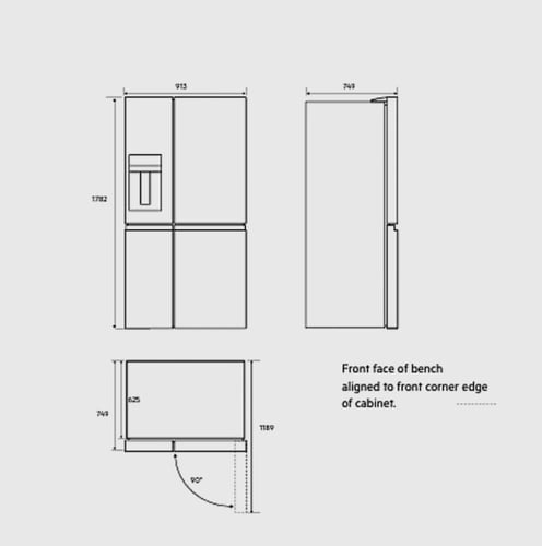 ثلاجة وفريزر AEG متعددة الابواب 585 لتر AQE6879BA