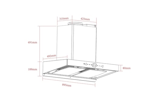 شفاط ٩٠سم Vortex الفي اسود قوة 2400m3/h