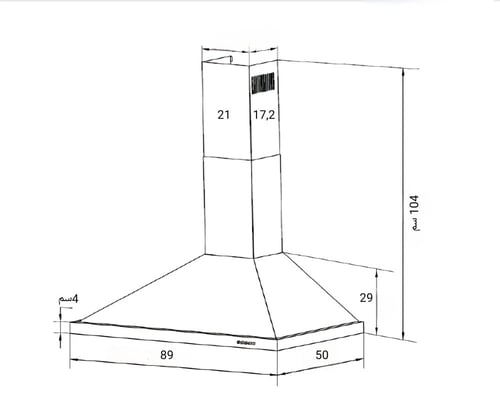 شفاط90 سم هرمي الفي LVF90
