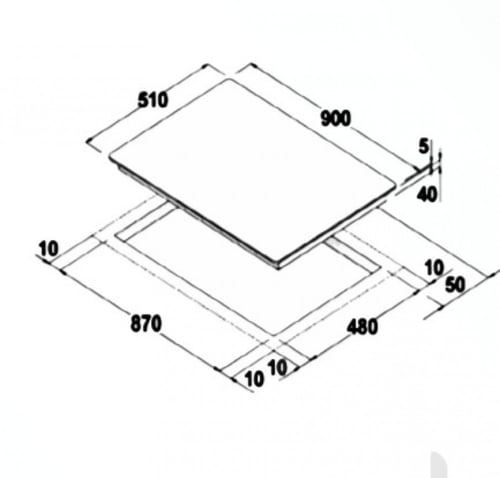 سطح بيلا 90 سم سيراميك 5 عين كهرباء B90VR5T