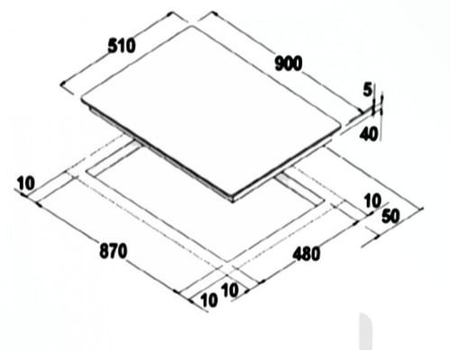 سطح بيلا 90 سم سيراميك 5 عين كهرباء B90VR5K
