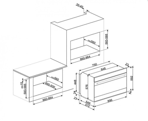 فرن 90 سم غاز سميج (SF9300GGVX1 (2