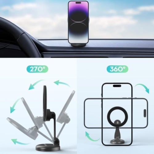 ستاند جوال راف باور ماج سيف للسيارة - اسود