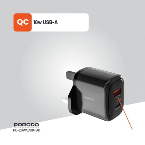 رأس شاحن مزدوج سريع 20 و 18 واط نمط بريطاني بورودو...