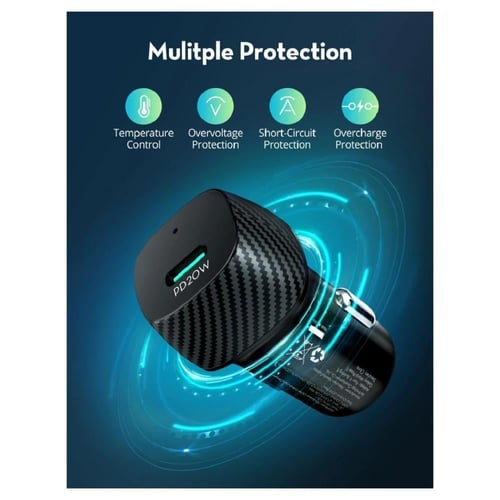 راف باور - شاحن سيارة بقوة 20 واط بمنفذ تايب سي -...