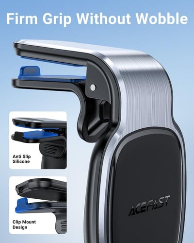 حامل جوال AceFast D16 للسيارة بفتحة المكيف - رمادي